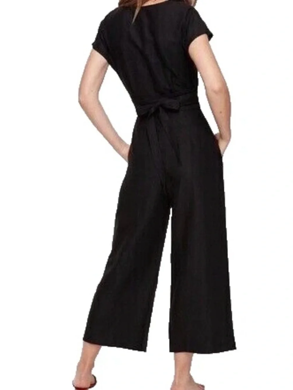 Wilfred Brax Wrap Front‎ Cutout Jumpsuit Linen Blend Wide leg